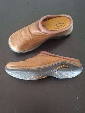Merrell Jungle Quilted Slide Mocha Brown Leather Mules Women's Size 9